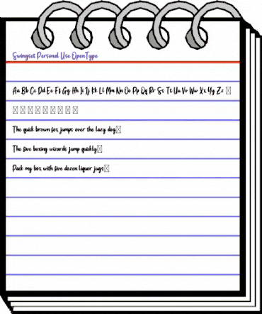 Swingset Personal Use animated font preview