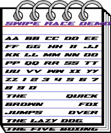 Swipe Race Demo Regular animated font preview