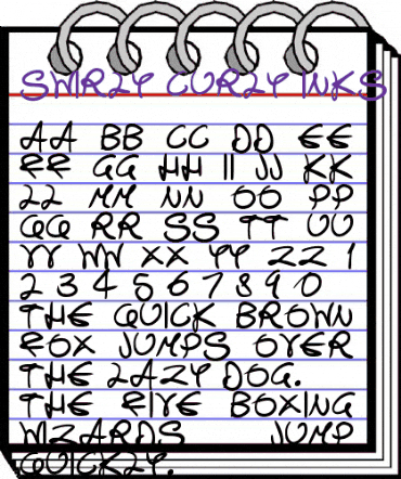 Swirly Curly Inks Regular animated font preview