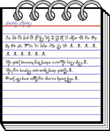 Swirly Shirley Regular animated font preview