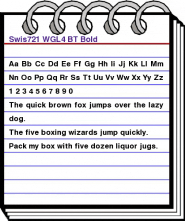 Swis721 WGL4 BT Bold animated font preview