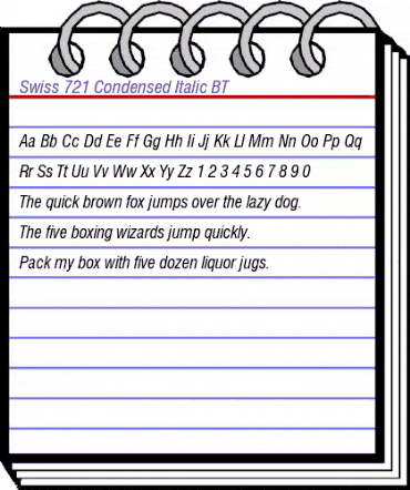 Swis721 Cn BT Italic animated font preview Swis721 Cn BT Italic animated font preview