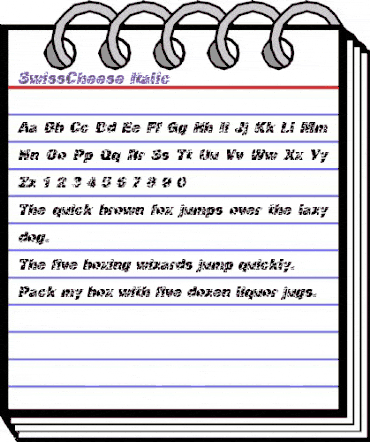 SwissCheese Italic animated font preview