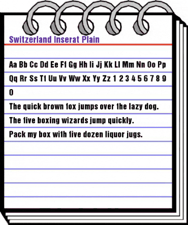 Switzerland Inserat Plain animated font preview Switzerland Inserat Plain animated font preview
