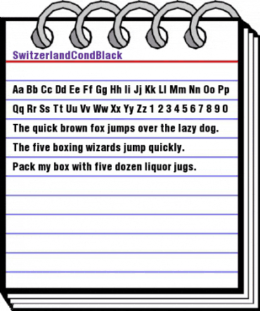 SwitzerlandCondBlack Regular animated font preview