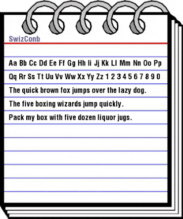SwizConb Regular animated font preview