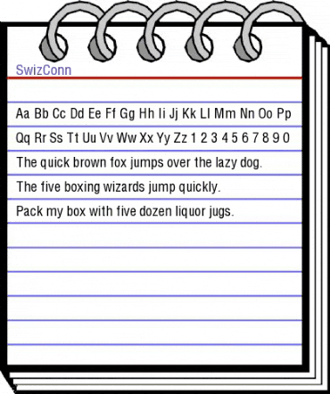 SwizConn Regular animated font preview