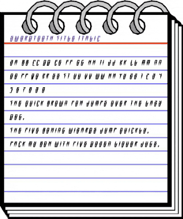 Swordtooth Title Italic Italic animated font preview