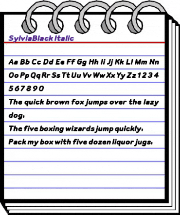 SylviaBlack Italic Regular animated font preview