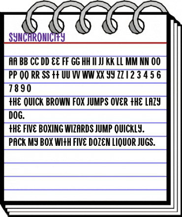 Synchronicity Regular animated font preview