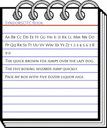 SyndorSCITC Book animated font preview