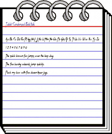 Tablet-Condensed Bold Italic animated font preview