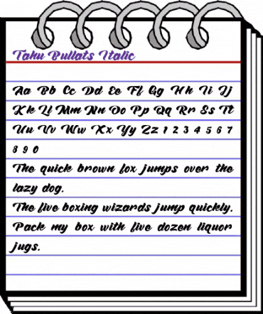 Tahu Bullats Italic animated font preview Tahu Bullats Italic animated font preview