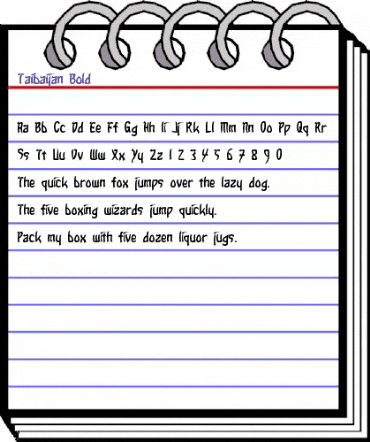 Taibaijan Bold animated font preview