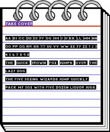 Take Cover Regular animated font preview