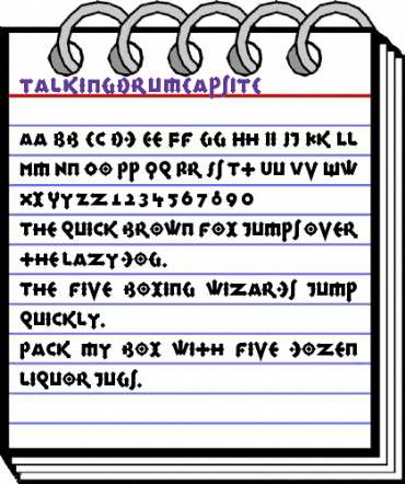 TalkingDrumCapsITC Medium animated font preview