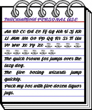Tall Casat Bold PERSONAL USE Regular animated font preview