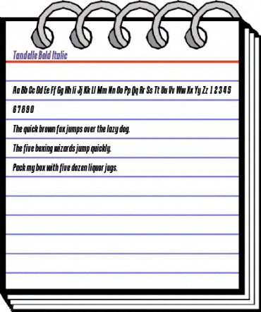 Tandelle Bold Italic animated font preview Tandelle Bold Italic animated font preview
