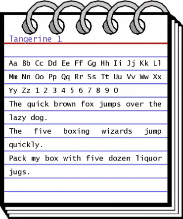 Tangerine 1 Regular animated font preview