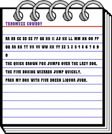 Tanomuze Cowboy Regular animated font preview