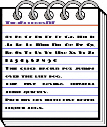Tara Bulbous NF Regular animated font preview Tara Bulbous NF Regular animated font preview