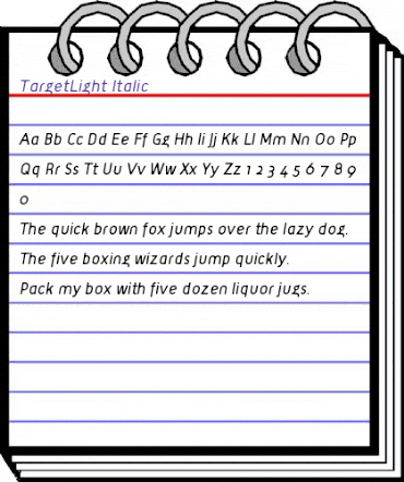 TargetLight Italic Regular animated font preview