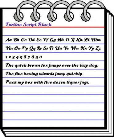 Tartine Script Black Regular animated font preview