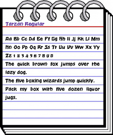 Tarzan Regular animated font preview
