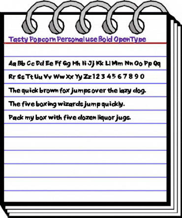 Tasty Popcorn Personal use Bold animated font preview