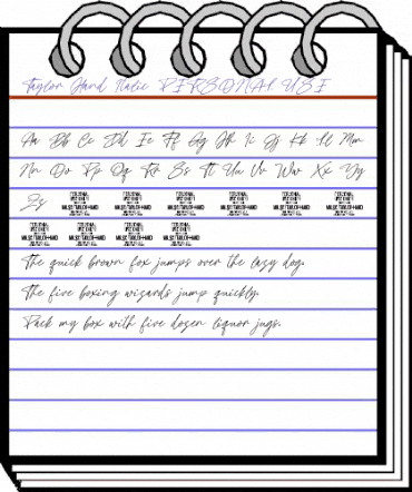 Taylor Hand Italic PERSONAL USE Regular animated font preview