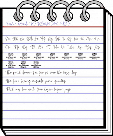 Taylor Hand PERSONAL USE Regular animated font preview