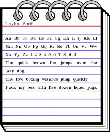 Taylor Serif Regular animated font preview