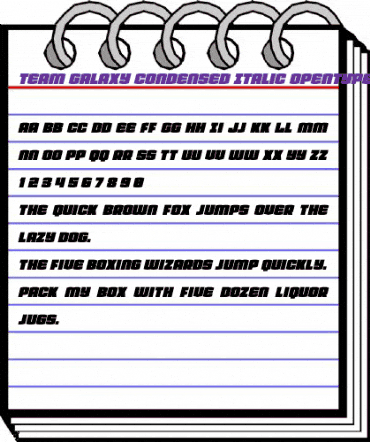 Team Galaxy Condensed Italic Regular animated font preview Team Galaxy Condensed Italic Regular animated font preview