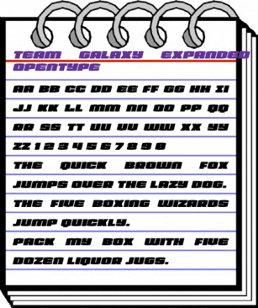 Team Galaxy Expanded Italic Regular animated font preview Team Galaxy Expanded Italic Regular animated font preview