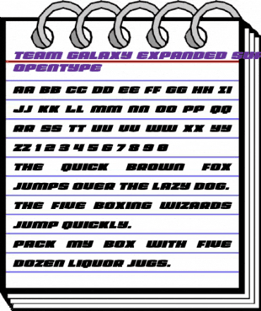 Team Galaxy Expanded SuperItal Regular animated font preview