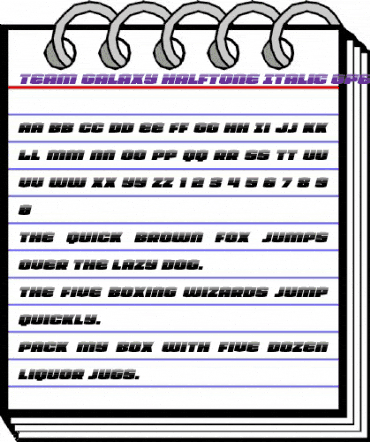 Team Galaxy Halftone Italic Regular animated font preview Team Galaxy Halftone Italic Regular animated font preview