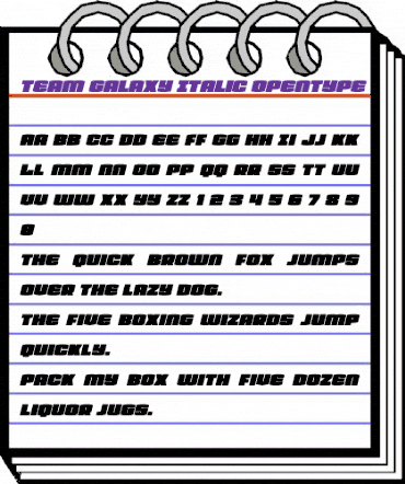 Team Galaxy Italic Regular animated font preview Team Galaxy Italic Regular animated font preview