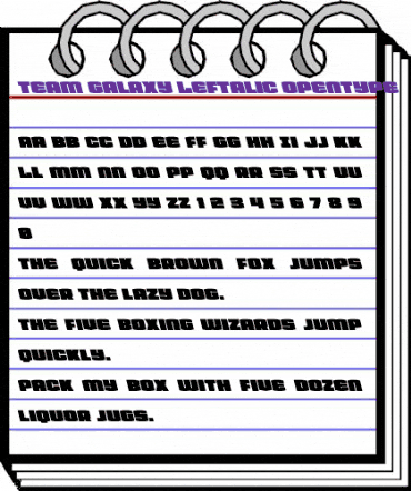 Team Galaxy Leftalic Regular animated font preview Team Galaxy Leftalic Regular animated font preview