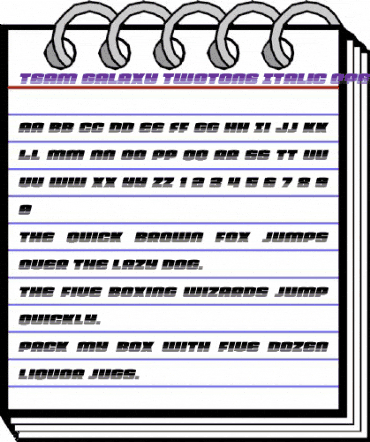 Team Galaxy Twotone Italic Regular animated font preview