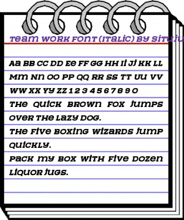 Team Work Italic animated font preview