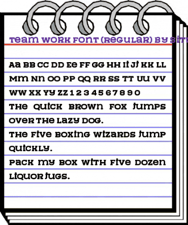 Team Work Regular animated font preview