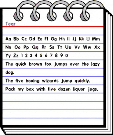 Tear Regular animated font preview