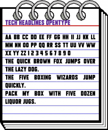 Tech Headlines Regular animated font preview