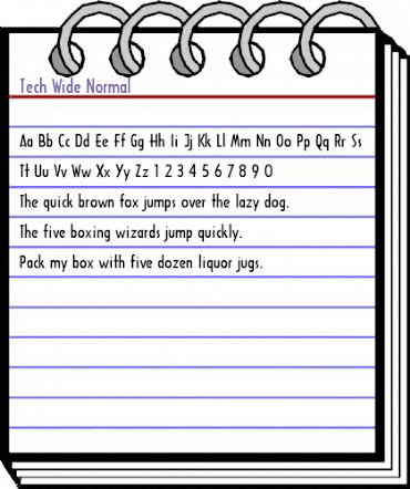Tech-Wide Normal animated font preview