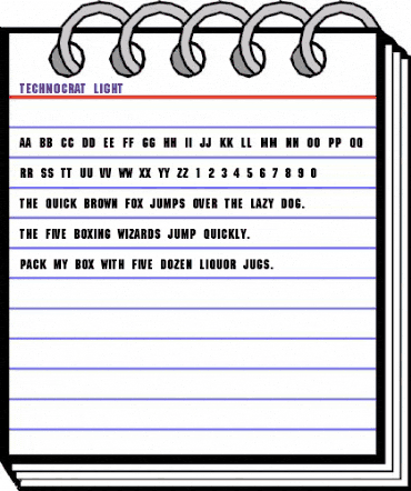 Technocrat-Light Regular animated font preview