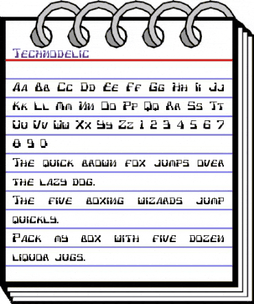 Technodelic Regular animated font preview
