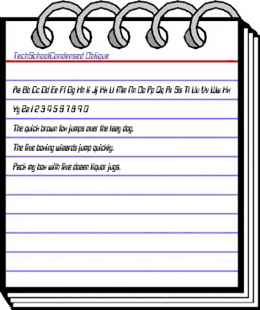 TechSchoolCondensed Oblique animated font preview TechSchoolCondensed Oblique animated font preview