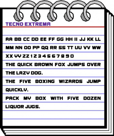 Tecno Extrema Regular animated font preview