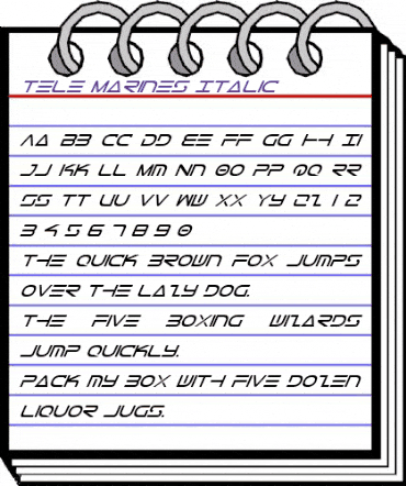 Tele-Marines Italic Italic animated font preview Tele-Marines Italic Italic animated font preview