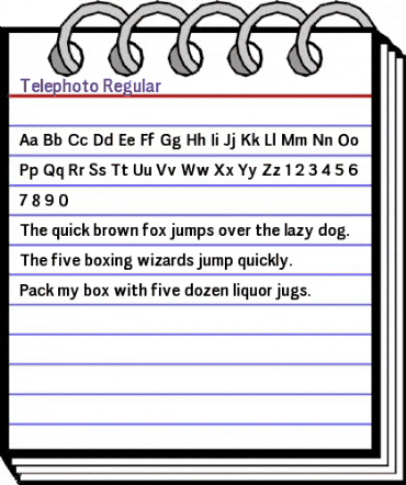 Telephoto Regular animated font preview